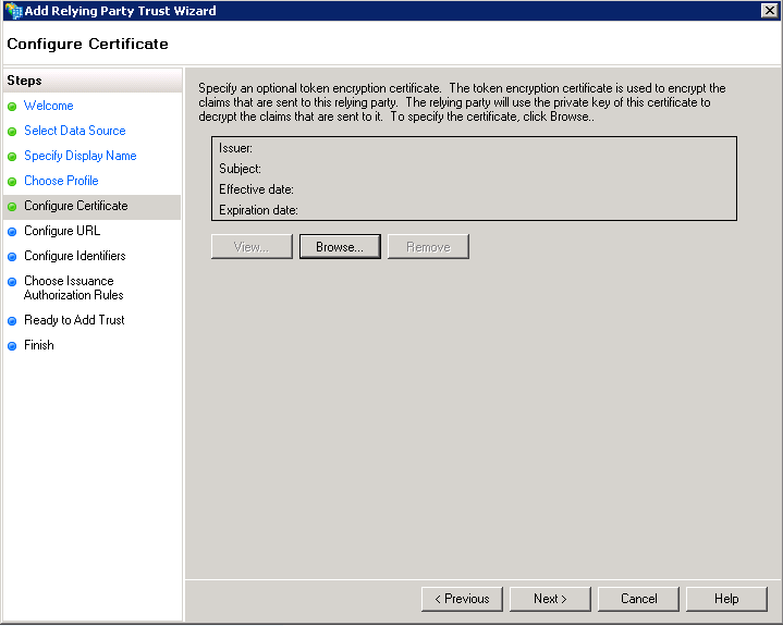 Configure Certificate - Optional