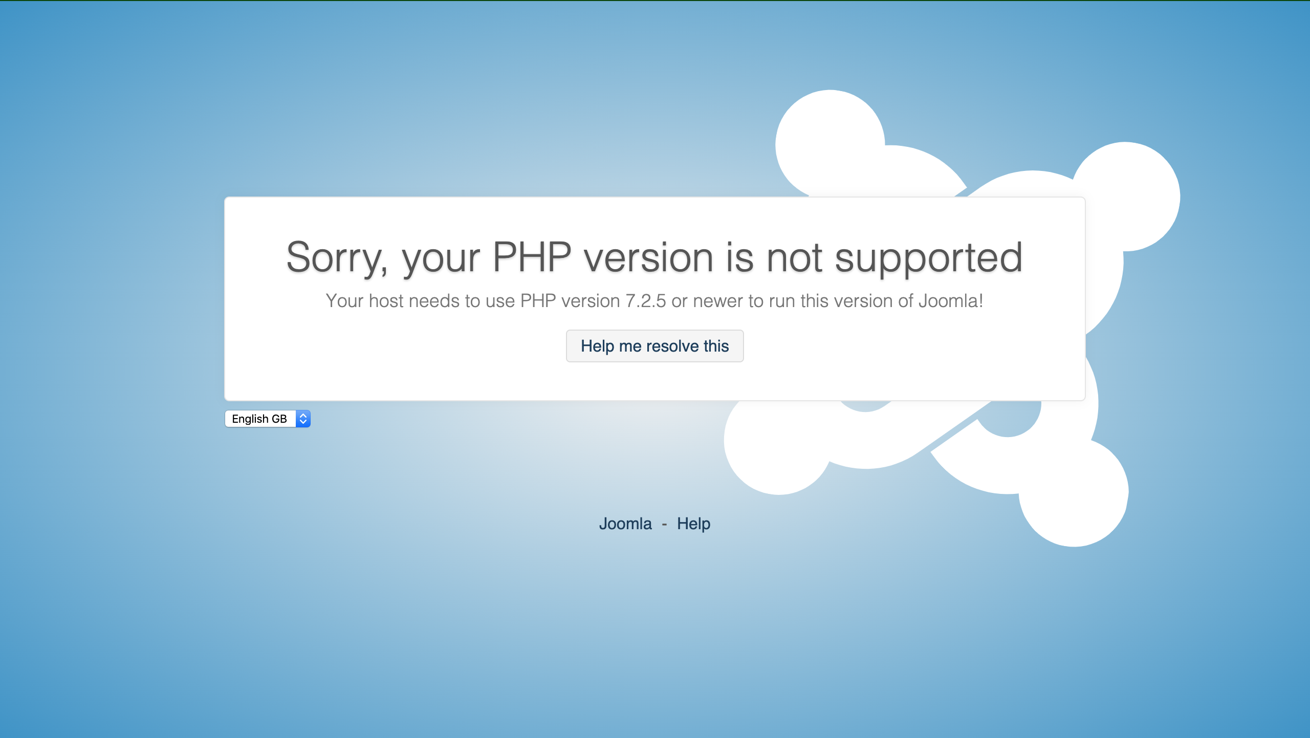 Unsupported request. Sorry, your php Version is not supported Centos 9.