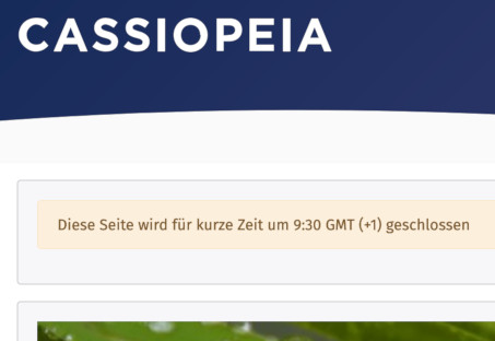 Site message in German