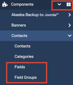 Access contact fields via the sidebar menu