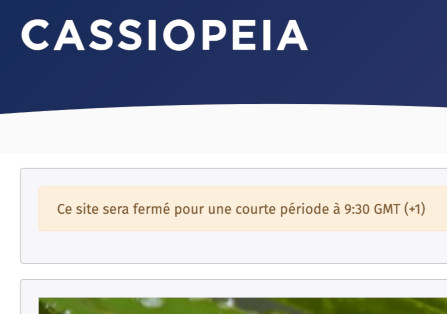 Site message in French