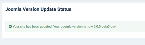J5 Version Update Status Successful