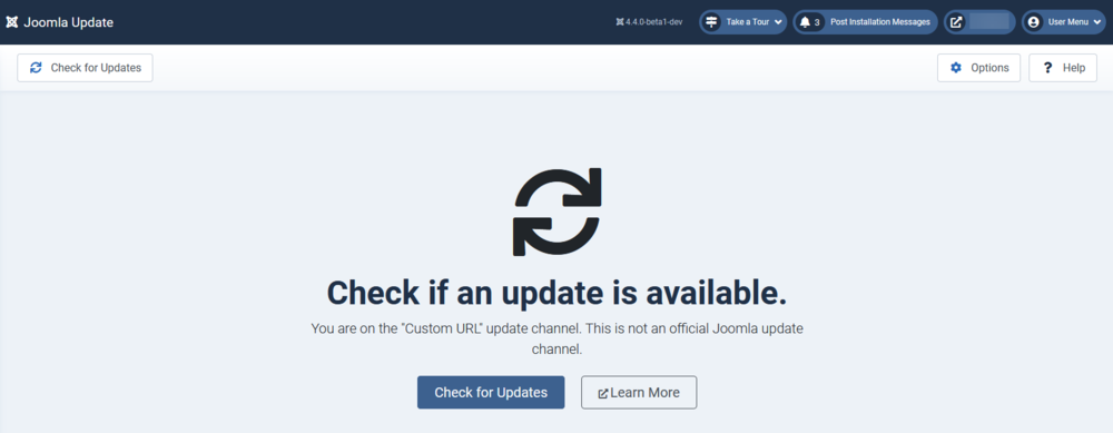 Joomla Update Options Button